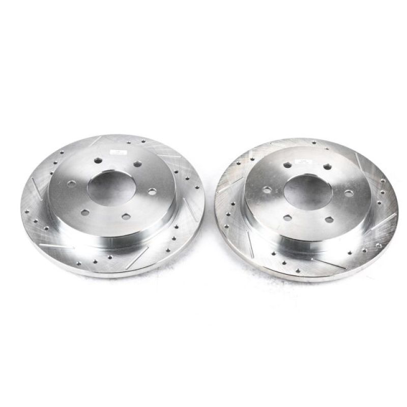 PowerStop fits Infiniti 04-10 QX56 Rear Evolution Drilled & Slotted Rotors -