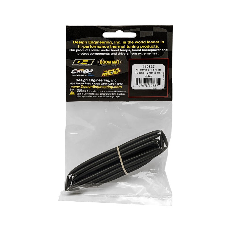 DEI 10837 Hi-Temp Shrink Tube 3mm x 4ft - Black