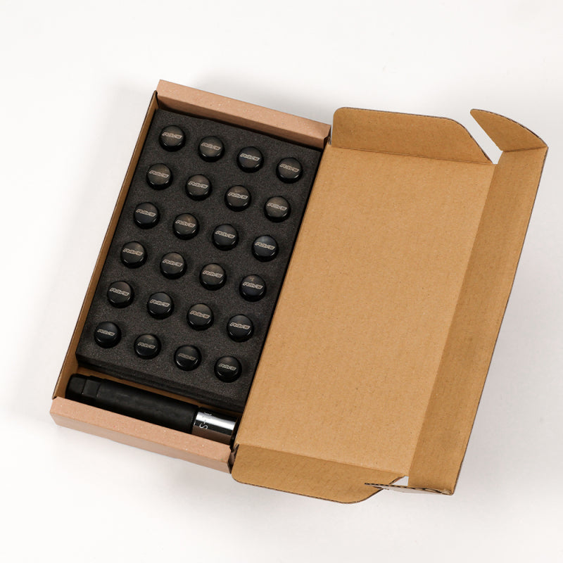 Rays W1712125B M12x1.25 5 holes 16pcs nut, 4pcs Lock nut, 1 adapter & 1 lock nut key - Blk