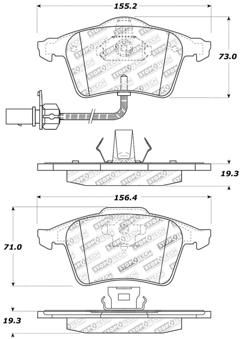 Stoptech 309.09151 Performance 1/05-09 Audi A4/A4 Quattro Front Brake Pads
