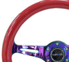 NRG ST-015MC-RD ST-015MC-RD Classic Wood Grain Steering Wheel Red Grip