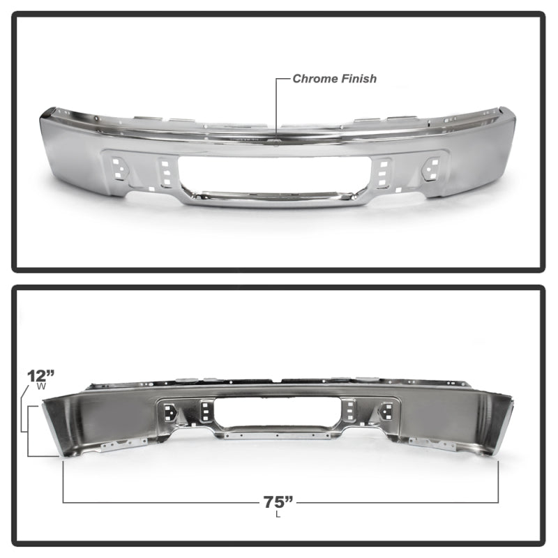 Spyder 9948473 fits Ford 09-14 F150 w/o Fog Light Hole Front Bumper - Chrome (O