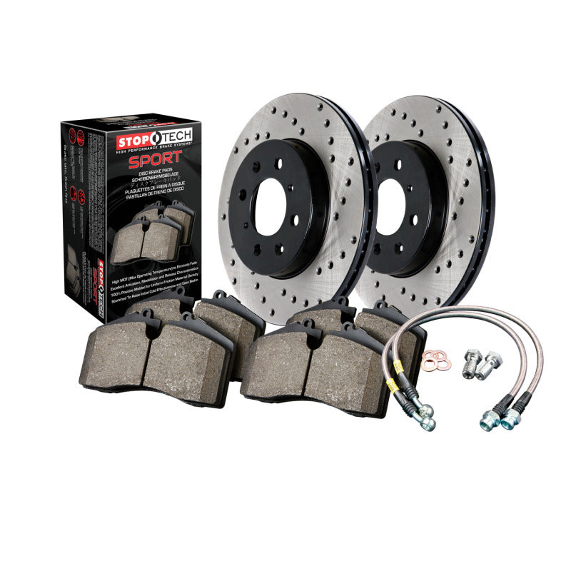Stoptech 979.33061F Sport Axle Pack Drilled Rotor, Front