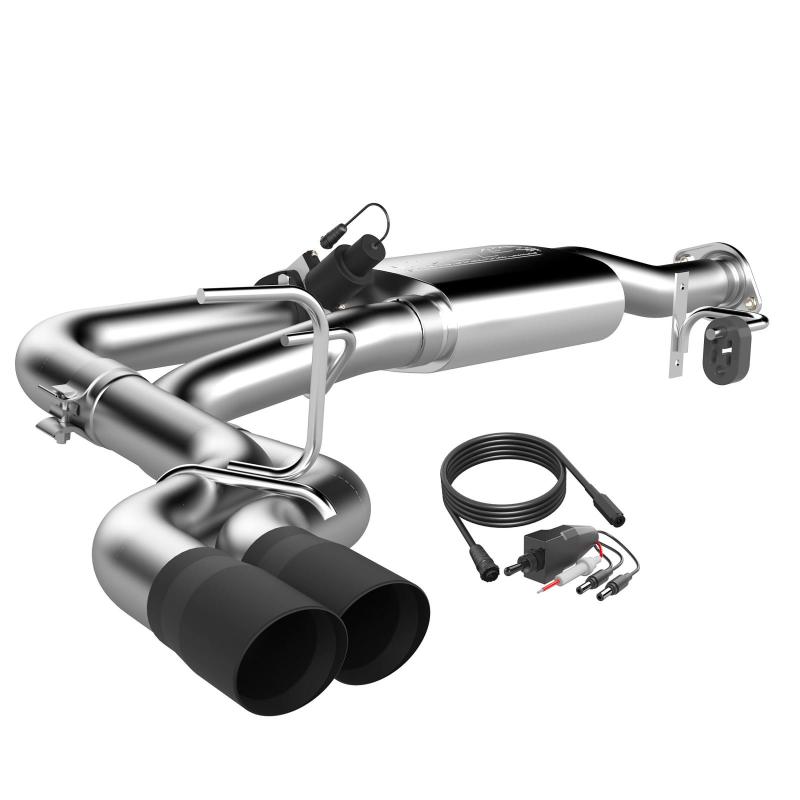 QTP 440015B fits Ford 15-18 F-150 CC/EC Standard Bed 304SS Screamer Cat-Back Exhaust w/3.5in Black Tips