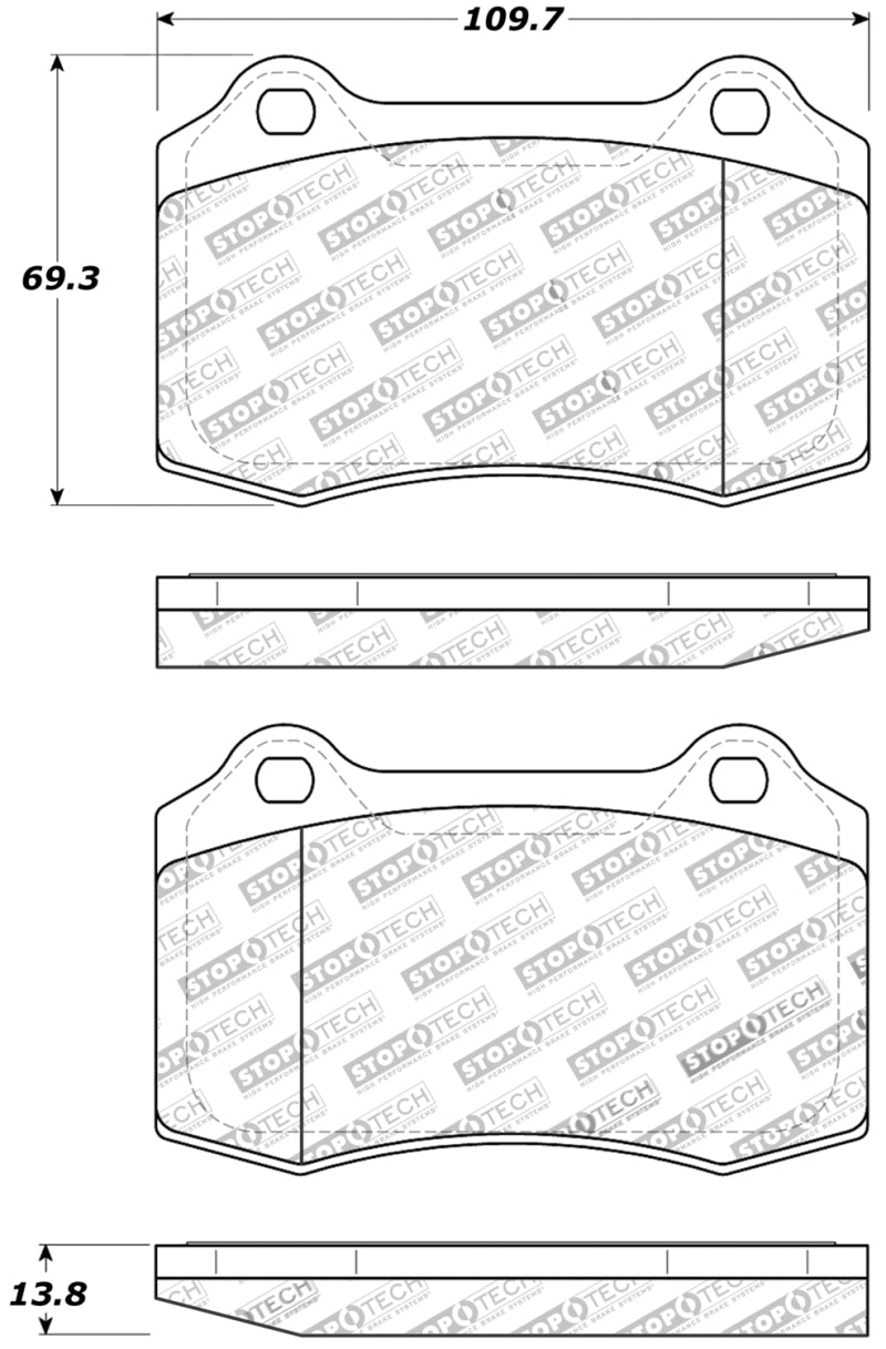 Stoptech 309.05921 fits Jaguar S Typre R/XJ R/XJR-S/XJ Sport Rear Brake Pads
