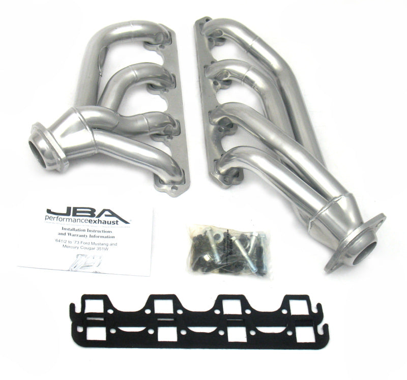 JBA 1653SJS fits Ford 65-73 Mustang 351W SBF 1-5/8in Primary Silver Ctd Mid Length Header