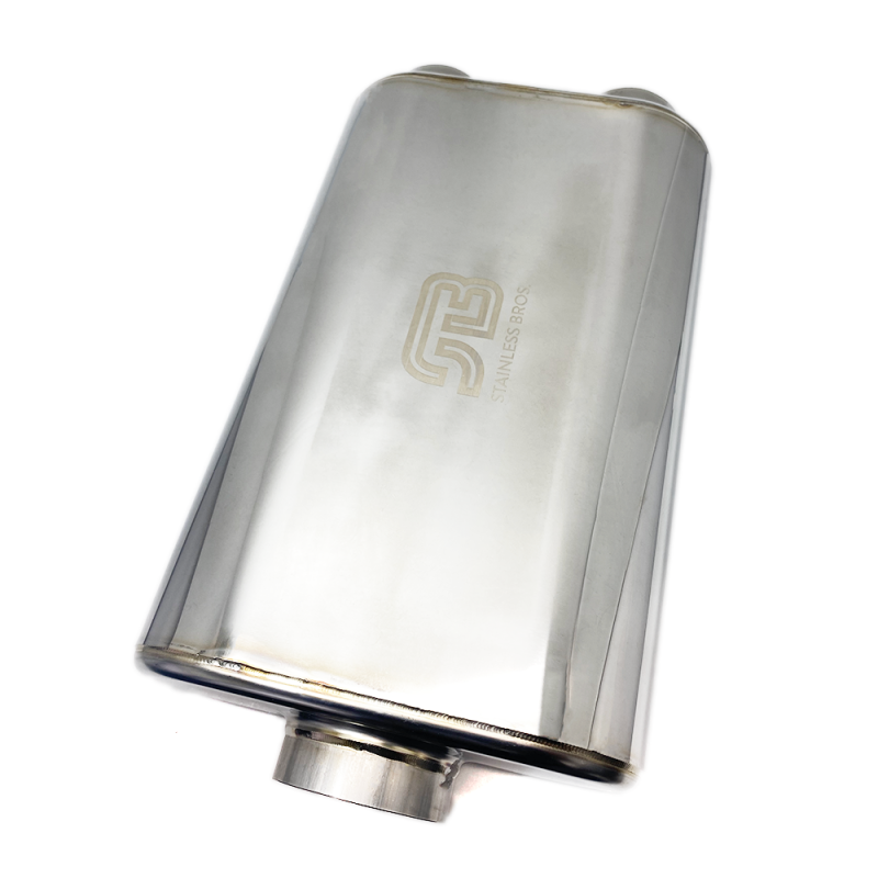 Stainless Bros 616-07623-0230 17in Overall Length 3in Thin Oval SS304 Muffler -