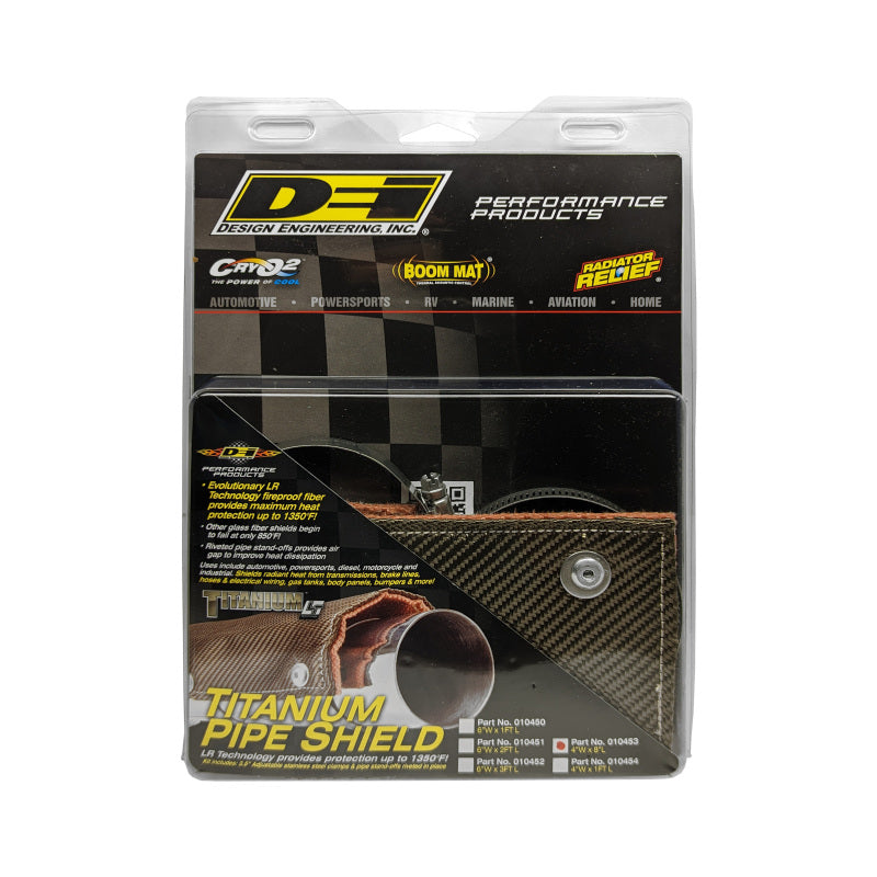 DEI 10453 Pipe Shield w/Stainless Steel Clamps - 4in x 8in - Titanium