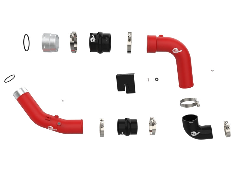 aFe 46-20684-R 23-25 fits Ford F250/F350 Super Duty V8-6.7L BladeRunner Aluminum Hot & Cold Charge Pipe Kit - Red