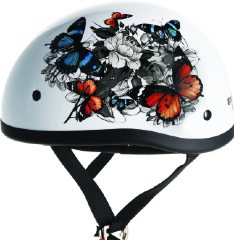 Bikers Choice 649526 Skid Lids White Rose Original Helmet- Medium