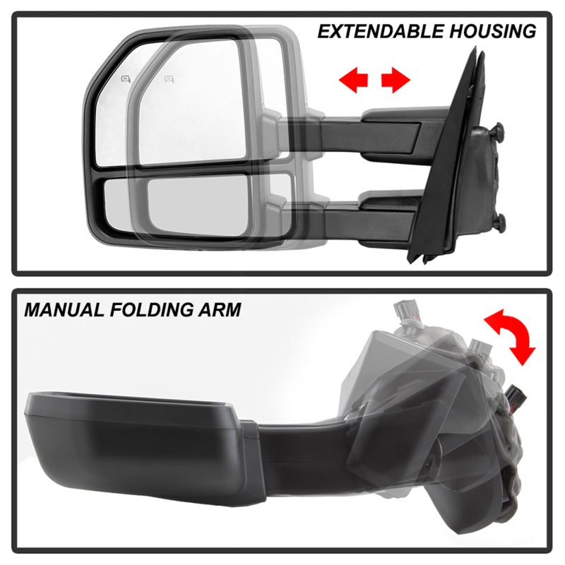 xTune 9943058 15-17 fits Ford F-150 Heated Telescoping Mirrors (Pair) (MIR-FF15