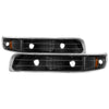 5064271 Xtune fits Chevy 99-02 Silverado Amber Reflector Bumper Lights Black C