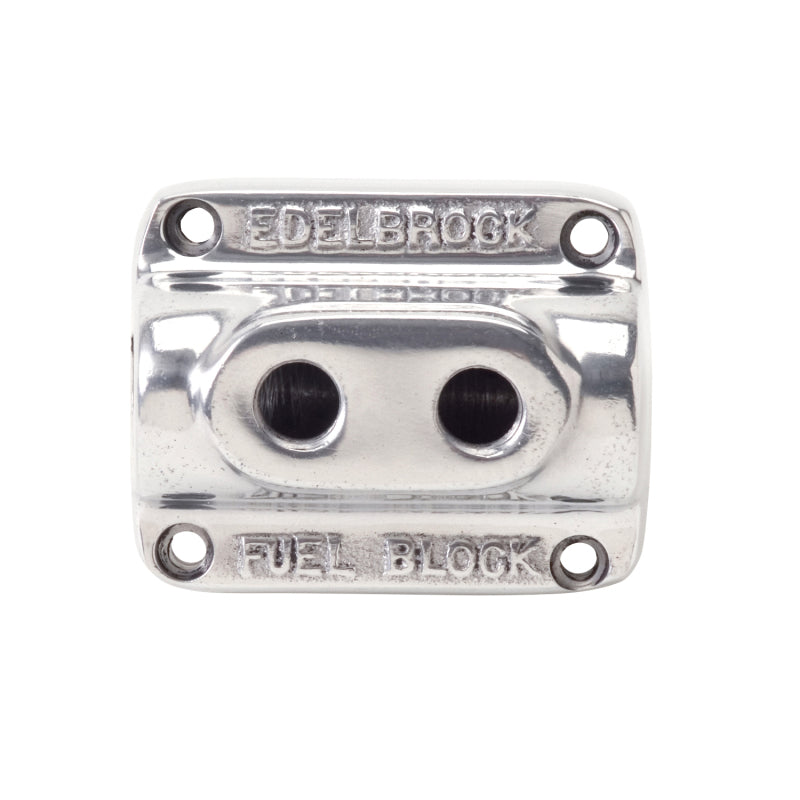Edelbrock 12801 Polished Fuel Block Dual Carb