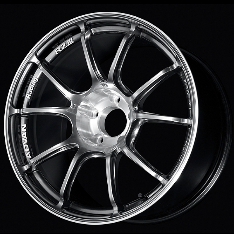 Advan RZIII 18x8.5 / +45 Offset / 5x114.3 BC / 73mm Bore / Hyper Platinum Black & Diamond Cut
