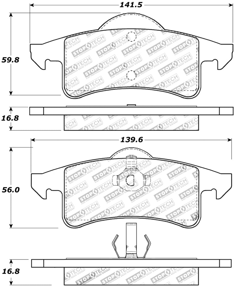 Stoptech 309.0791 Sport Brake Pads w/Shims and Hardware