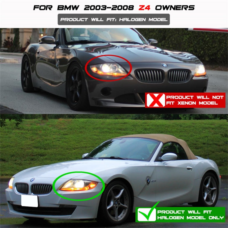 Spyder 5029072 fits BMW 03-08 Z4 Projector Headlights Halogen Model Only - LED