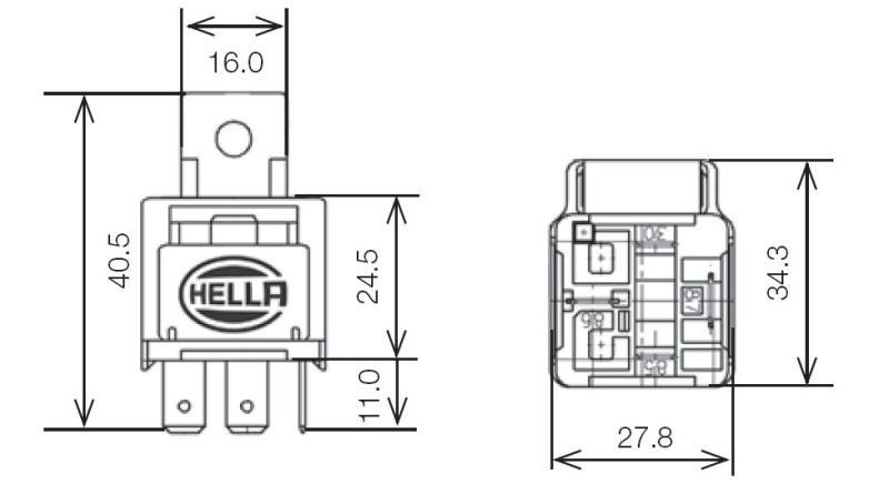 Hella 3530041 Relay 12V 25A SPST 25A Fuse Bkt