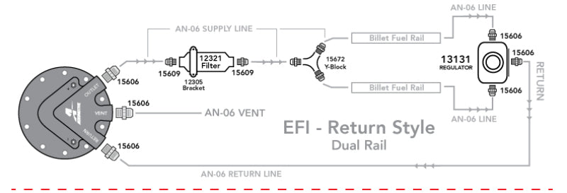 Aeromotive 17164 Phantom 340 Fuel System - Return Style w/Y-Block
