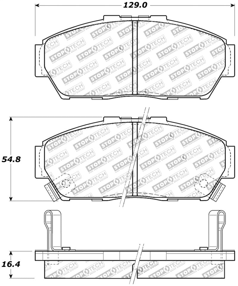 Stoptech 309.0617 Performance 93-95 fits Honda Civic Coupe / 94-95 Civic Hatchback/Sedan Front Brake Pads
