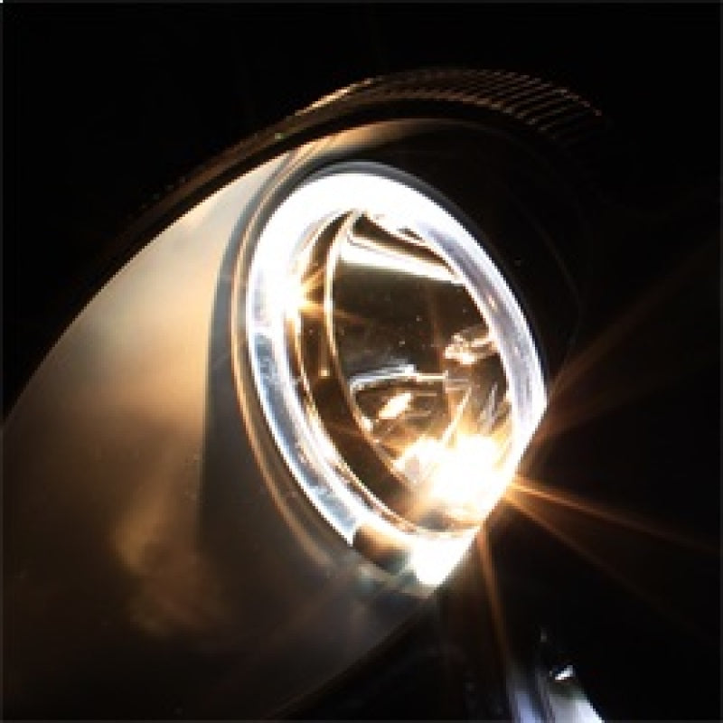 Spyder 5038036 fits Mercedes Benz CLK Projector Halogen Model- LED Halo DRL Blk