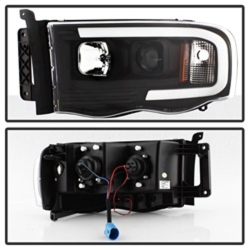 Spyder 5084606 fits Dodge 02-05 Ram 1500 Light Bar Projector Headlights - Black