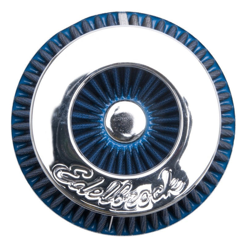 Edelbrock 43693 Air Filter Pro-Flo Series Conical 10In Tall Blue/Chrome