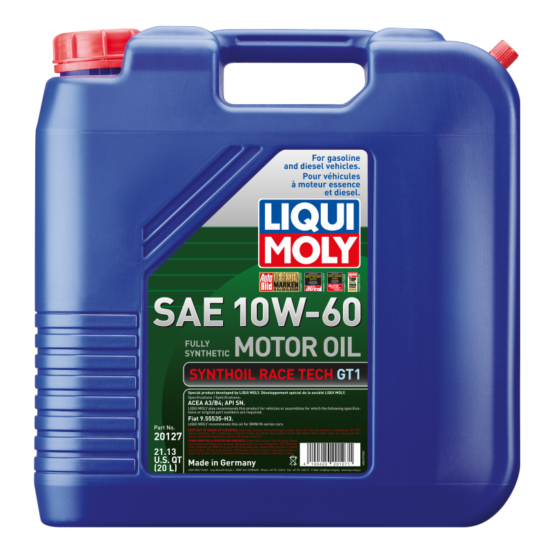 LIQUI MOLY 20127 20L Synthoil Race Tech GT1 Motor Oil SAE 10W60