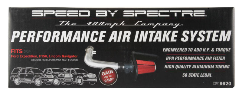 Spectre 9920 97-03 fits Ford Expedition V8-4.6/5.4L F/I Air Intake Kit - Polished w/Red Filter