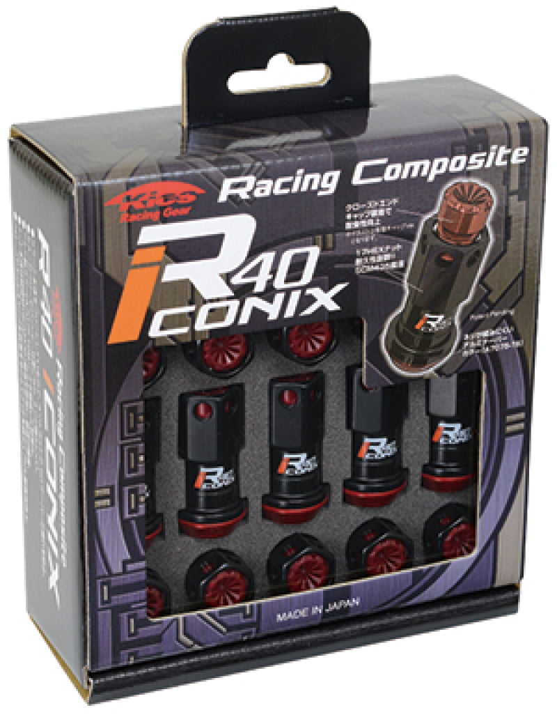 Project Kics WRIA14KK 16+4 Locks Black R40 Iconix w/ Plastic Cap (Black) - 14x1.50