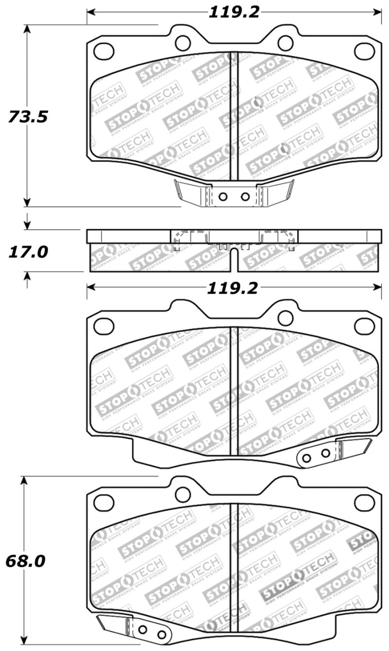 Stoptech 309.0436 Sport Brake Pads w/Shims and Hardware - Front