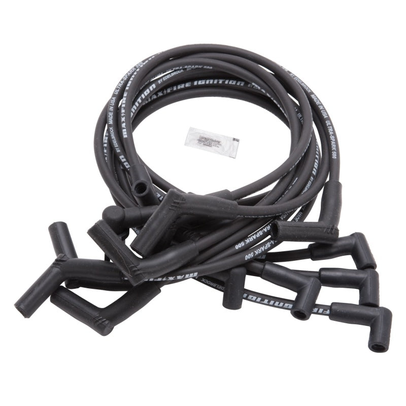Edelbrock 22704 Spark Wire Set SBF 83-96 500 Ohm Resistance Black (Set of 10)