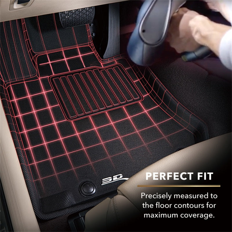 3D MAXpider 2018 fits Audi 11-20 A8L Kagu 2nd Row Floormats - Black