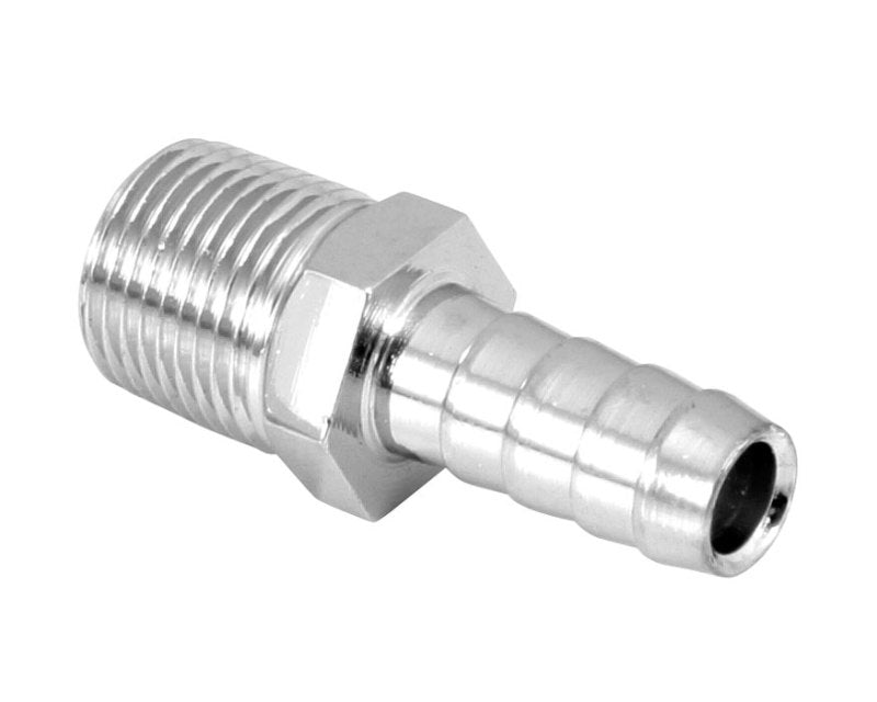 Spectre 5945 Fuel Fitting 3/8in. Hose Barb NPT Threads - Chrome