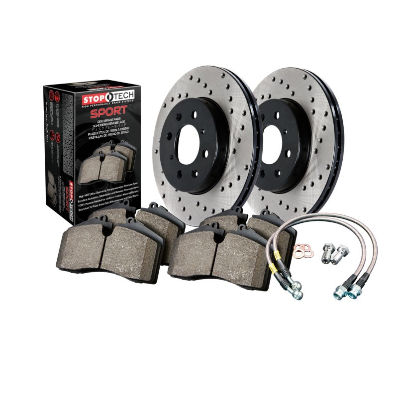Stoptech 979.65001F Sport Axle Pack Drilled Rotor, Front