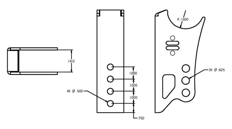 Ridetech 70010122 Weld On Rear Axle Bracket for Bolt-On 4 Link