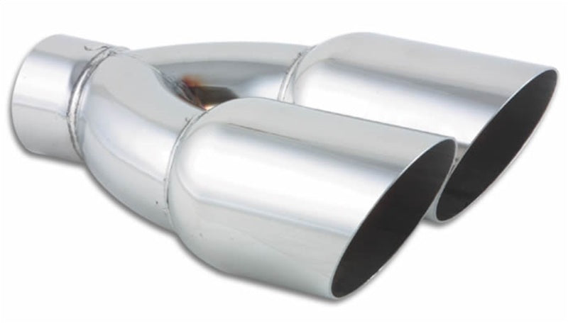 Vibrant 1333 Dual 3.5in Round SS Exhaust Tip (Single Wall Angle Cut)
