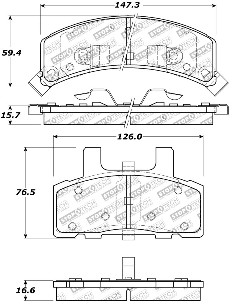 Stoptech 308.0369 Street Touring 88-91 fits GMC/fits Chevy C1200/C2500/K1500/K2500 Front Brake Pads