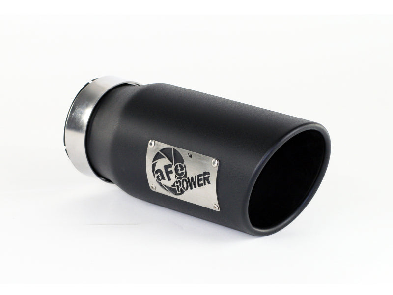 AFE 49T40501-B12 Diesel Exhaust Tip Black- 4 in In x 5 out X 12 in Long Bolt On