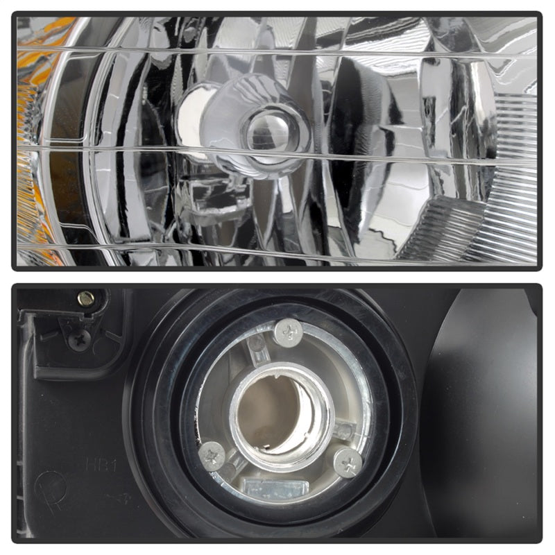 5064486 Xtune fits Dodge 02-05 Ram 1500 Amber Crystal Headlights Chrome HD-JH-