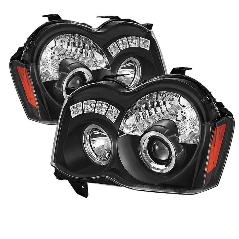 Spyder 5070166 fits Jeep 08-10 Grand Cherokee Projector Headlights LED Halo LED