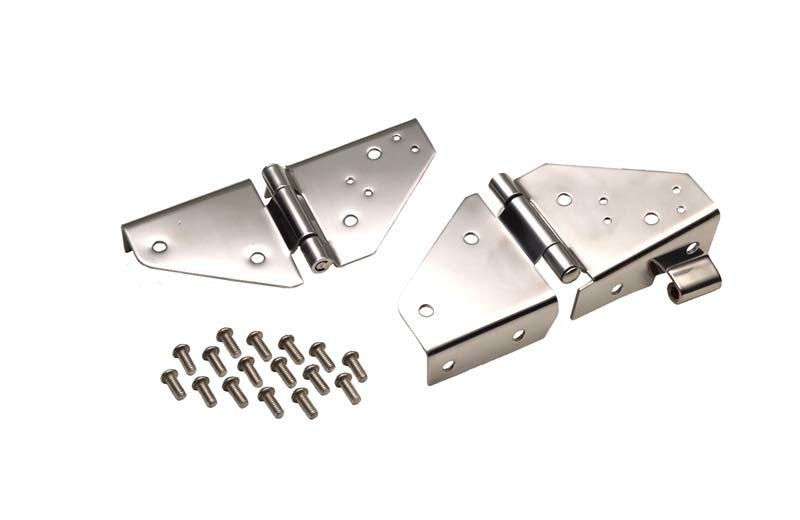 Kentrol 30403 fits Jeep 76-95 CJ/Wrangler YJ Windshield Hinge Pair - Polished Silver