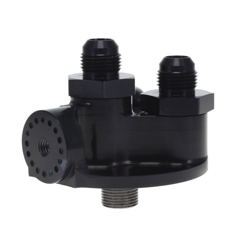 Peterson Fluid Systems 09-1390 Remote Filter Mount 13/16 -16AN Thread -10AN Fittings - fits Chevrolet Style