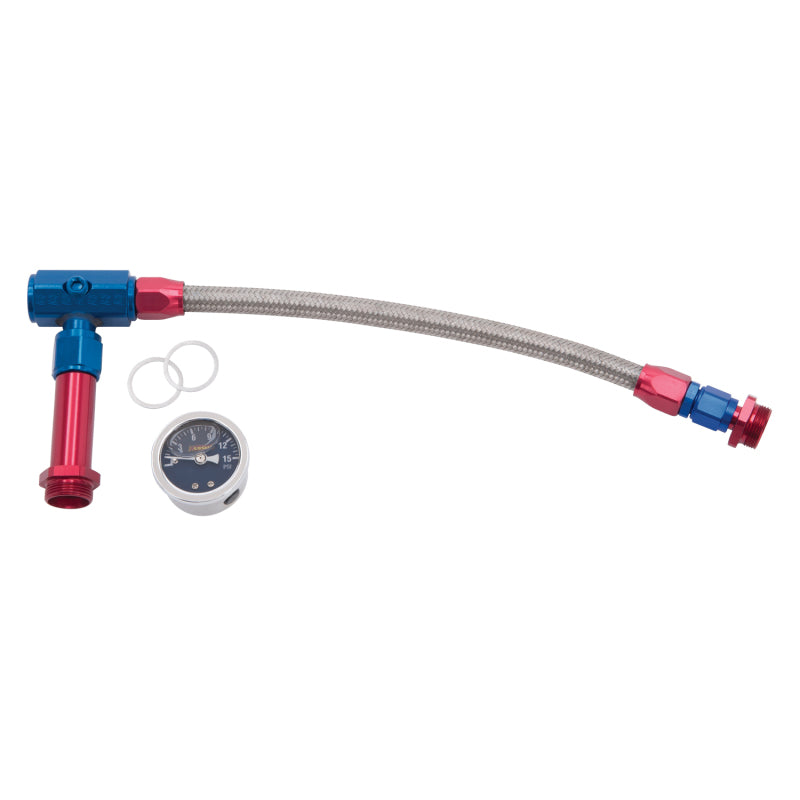 Russell 641100 Performance -6 AN to 3/8in Female NPT ProFlex Holley 4150 Dual Inlet Carb Kit (Red/Blue)