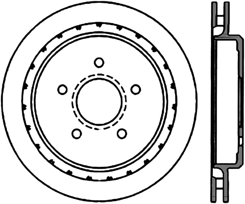Stoptech 126.62061CSL Power Slot 97-04 Chevy Corvette Slotted Left Rear CRYO Rotor
