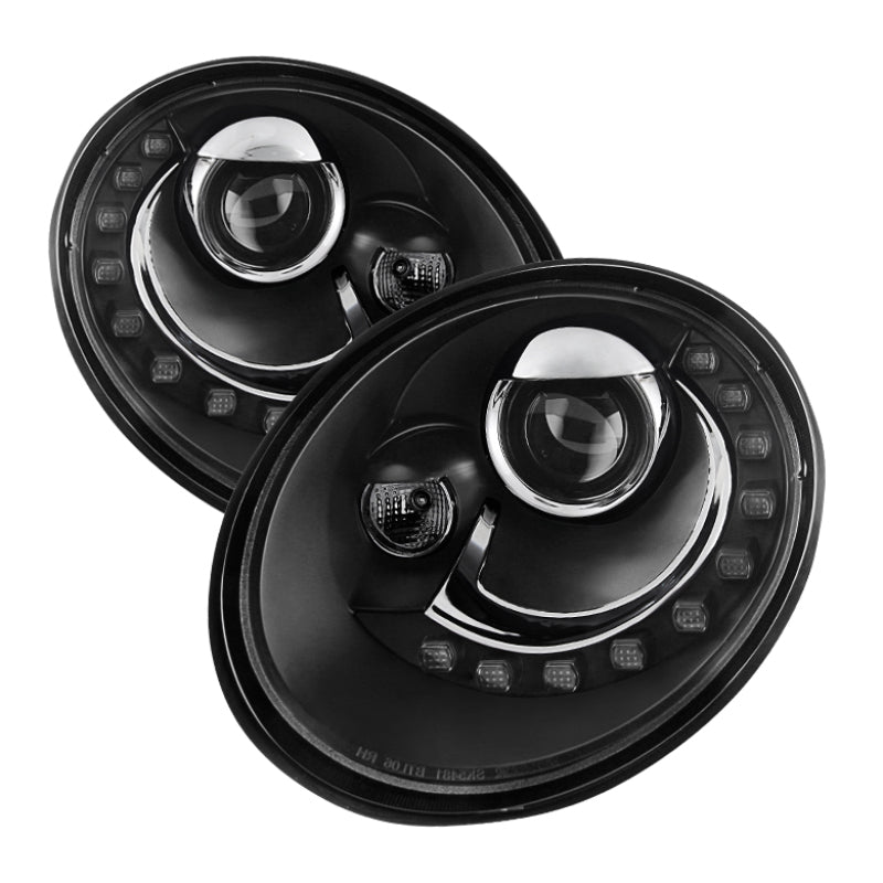 Spyder 5080929 fits Volkswagen 06-10 Beetle Projector Headlights DRL LED Black