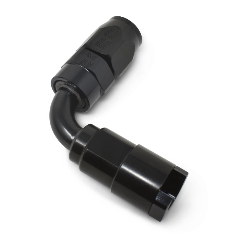 Russell 611223 Performance 3/8in SAE Quick Disc Female to -6 Hose Black 90 Degree Hose End