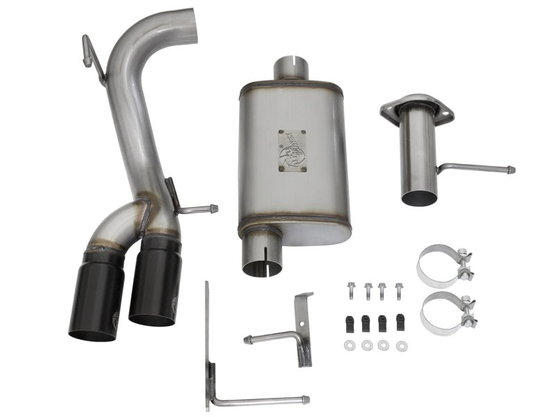 AFE 49-44061-B Series CB 3in Middle Side Exit SS Exht w/ Black Tips 15-17 fits