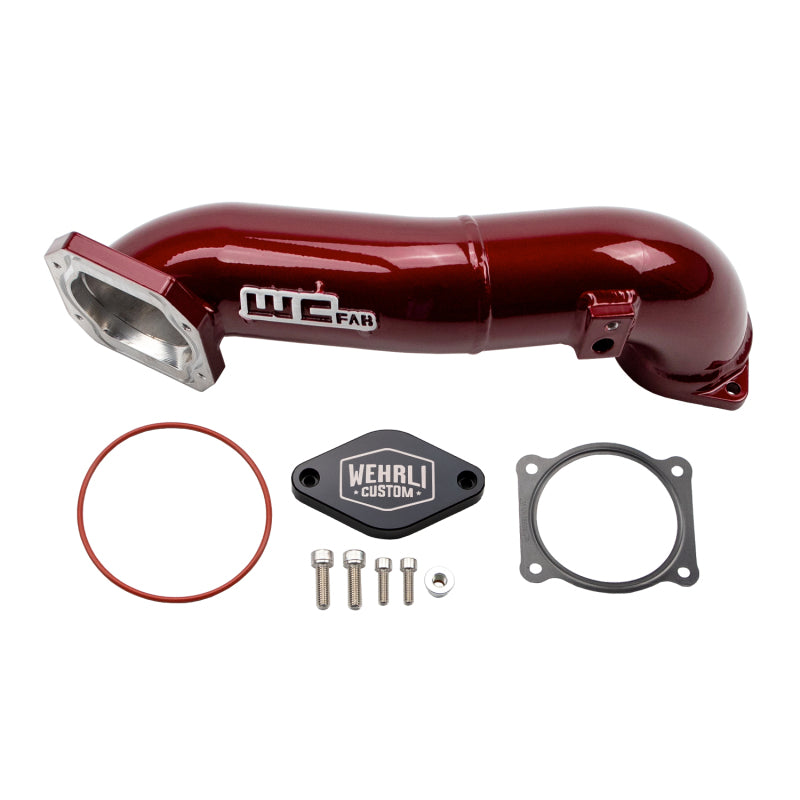Wehrli WCF100328-RED LML Duramax Passenger Side Upper Crossover Intercooler Pipe
