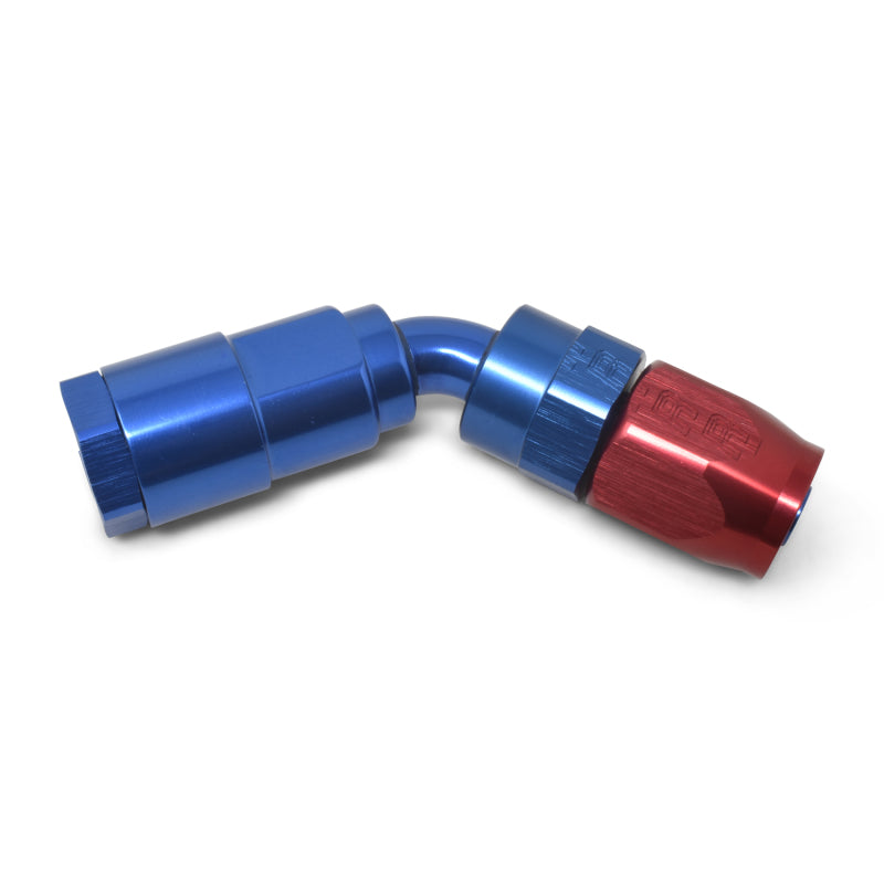 Russell 611210 Performance 3/8in SAE Quick Disc Female to -6 Hose Red/Blue 45 Degree Hose End