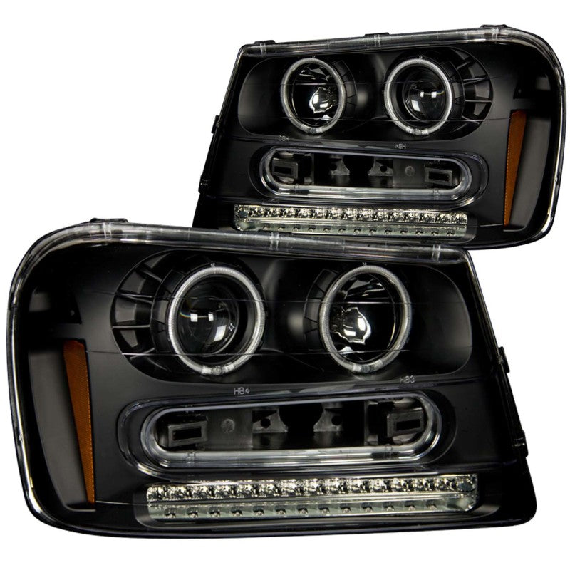 ANZO 111127 2009 fits Chevrolet 02-20 Trailblazer Projector Headlights w/ Halo Black